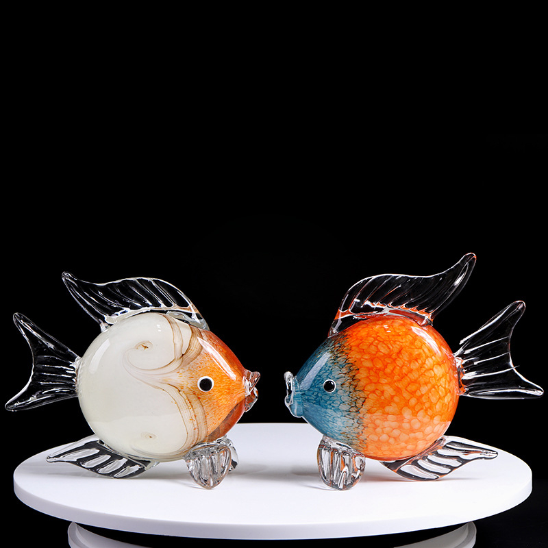 Kiss Fish stikla dekors – mūsdienīgs Jaunās Ķīnas stil, stikla materiāls, mārketinga dāvana, Ziemassvētku dāvana, zīmols Yajun