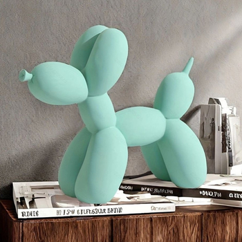 Декоративна скулптура балонено куче от смола, анимационен стил, марка Looking for rhyme; подарък за нов дом, пътуване, парти.