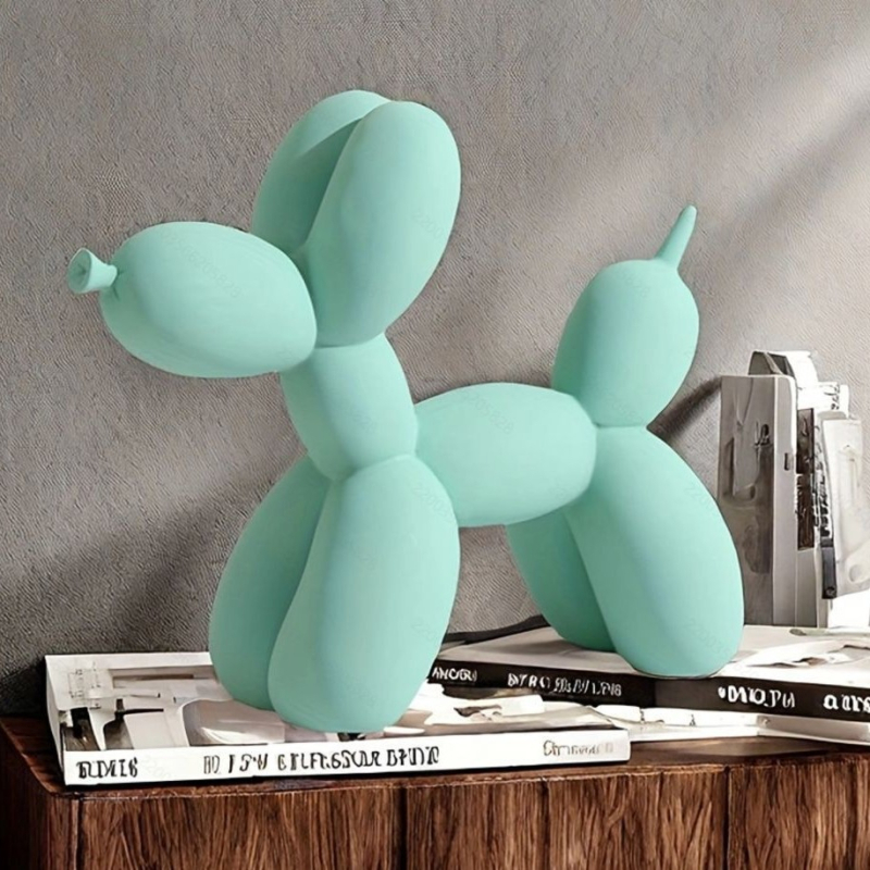 Декоративна скулптура балонено куче от смола, анимационен стил, марка Looking for rhyme; подарък за нов дом, пътуване, парти.