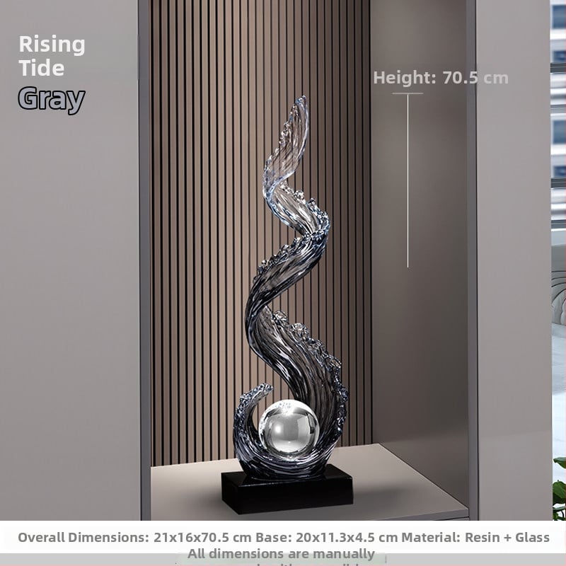 Sveķu dekoratīvā figūra priekš ieejas un dzīvojamās istabas ar TV skapīti – gaišs grezns stils, ideāla dāvana mājas iesvētīšanai