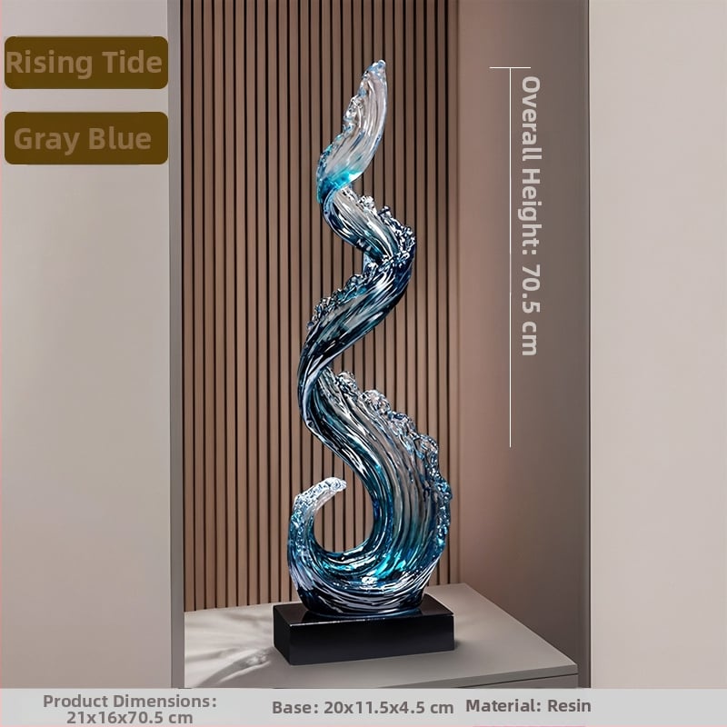 Sveķu dekoratīvā figūra priekš ieejas un dzīvojamās istabas ar TV skapīti – gaišs grezns stils, ideāla dāvana mājas iesvētīšanai