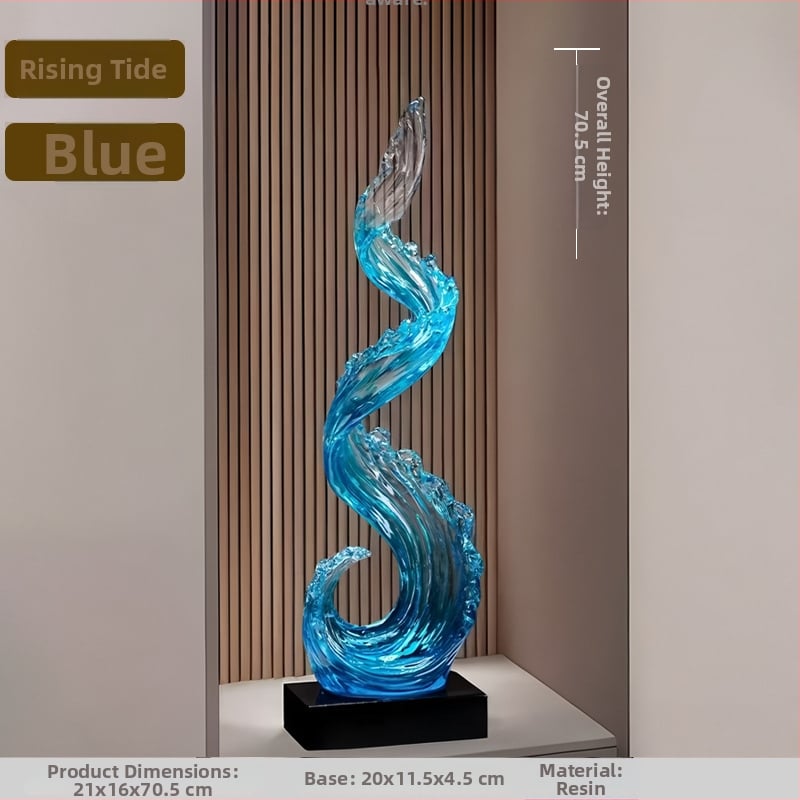 Sveķu dekoratīvā figūra priekš ieejas un dzīvojamās istabas ar TV skapīti – gaišs grezns stils, ideāla dāvana mājas iesvētīšanai