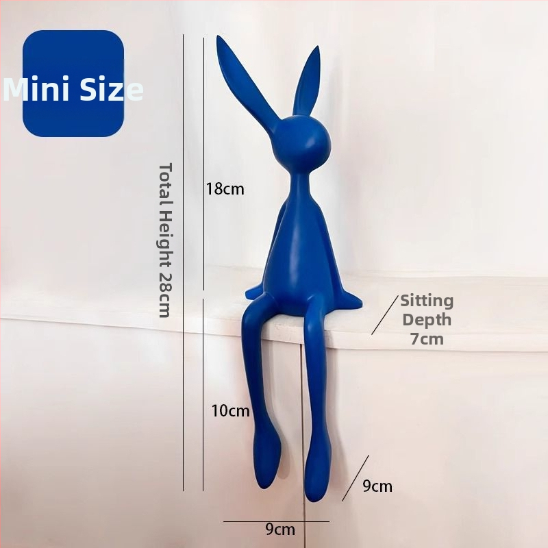 Sēdošā truša figūra, ziemeļniecīgs stils, vienkāršs un mūsdienīgs, materiāls: sveķi, piemērots ieejai, viesistabai un televizora skapim