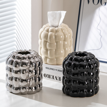 Keramikas salvetņu kārbiņa, dekoratīvs galda aksesuārs, mūsdienīgs minimālisma stils, dzīvojamā istaba un guļamistaba