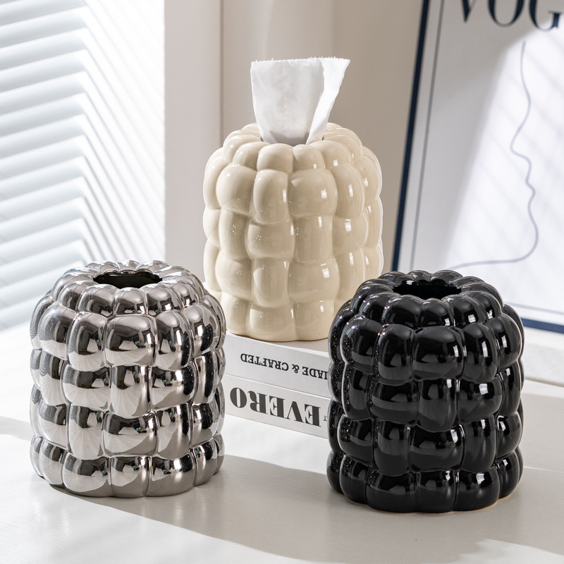 Keramikas salvetņu kārbiņa, dekoratīvs galda aksesuārs, mūsdienīgs minimālisma stils, dzīvojamā istaba un guļamistaba