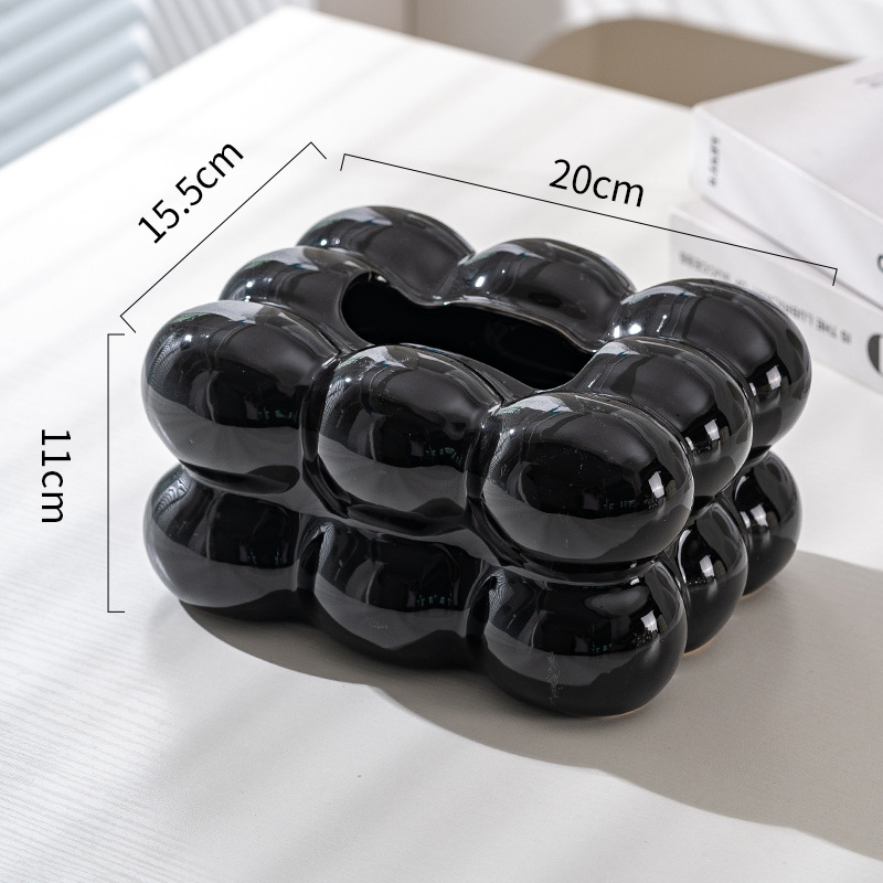 Keramikas salvetņu kārbiņa, dekoratīvs galda aksesuārs, mūsdienīgs minimālisma stils, dzīvojamā istaba un guļamistaba