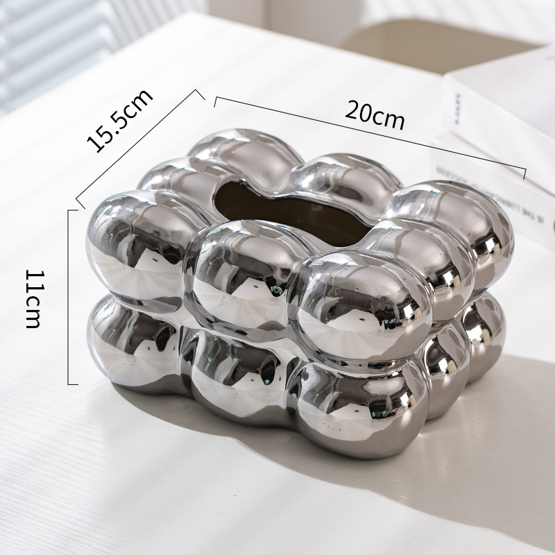 Keramikas salvetņu kārbiņa, dekoratīvs galda aksesuārs, mūsdienīgs minimālisma stils, dzīvojamā istaba un guļamistaba