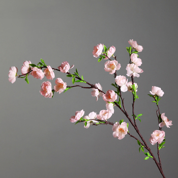 Изкуствен букет прасковени цветя – висококачествена изработка, коприна, за сватби, на открито, реквизит за снимки и домашен декор