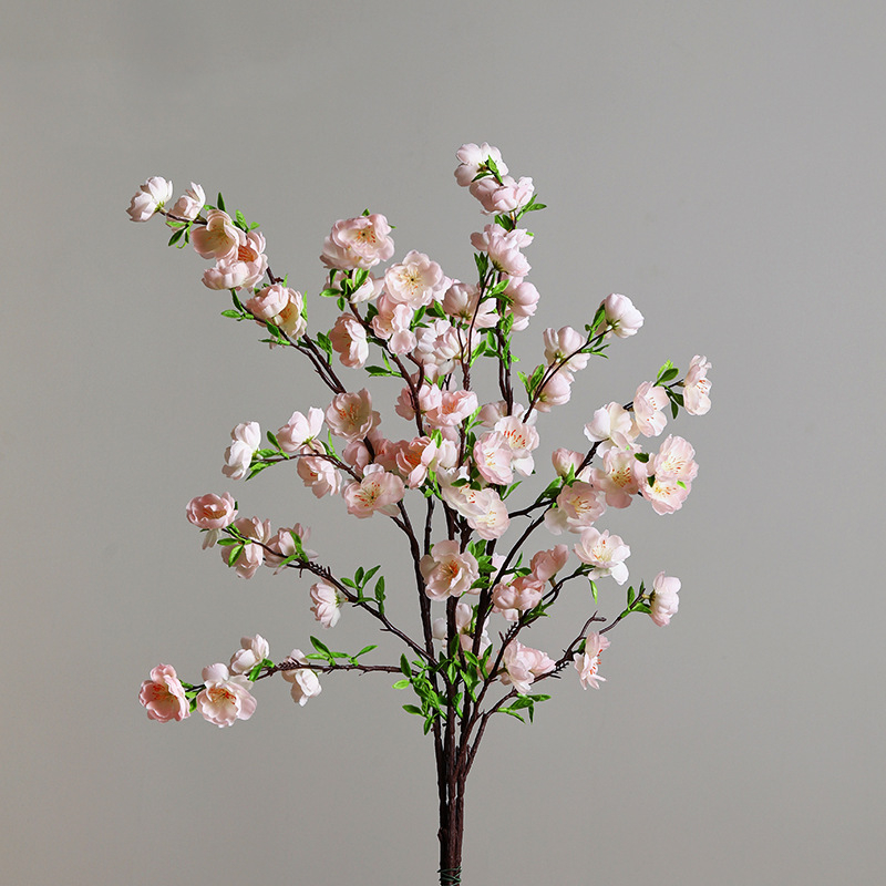 Изкуствен букет прасковени цветя – висококачествена изработка, коприна, за сватби, на открито, реквизит за снимки и домашен декор