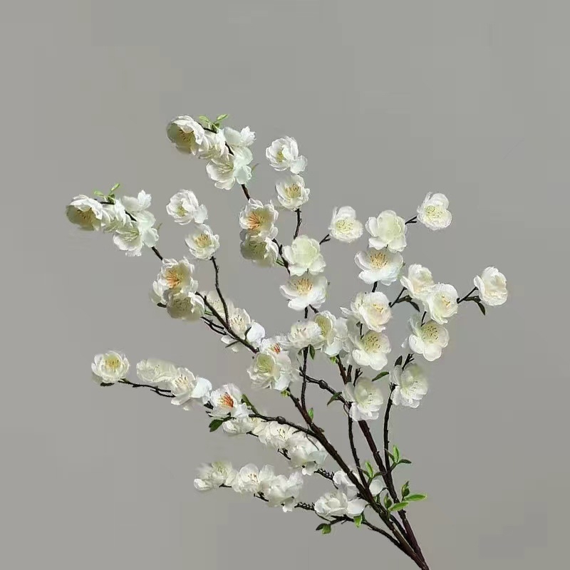 Изкуствен букет прасковени цветя – висококачествена изработка, коприна, за сватби, на открито, реквизит за снимки и домашен декор