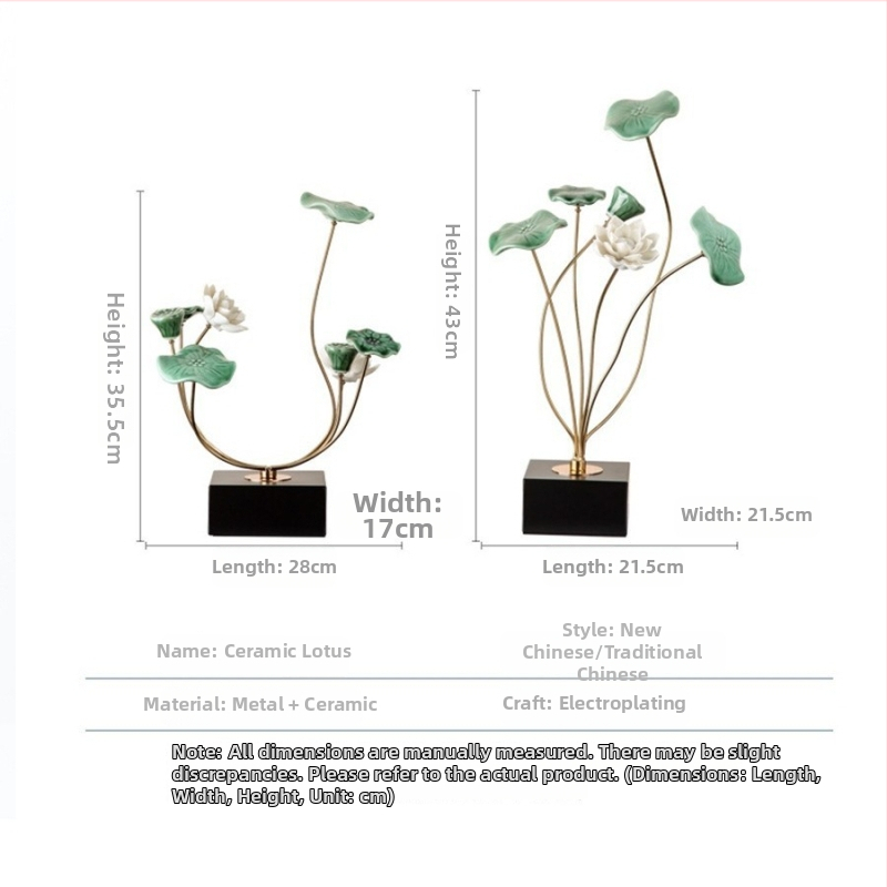 Metāla lotusa dekors dzīvojamajai istabai – jauns ķīniešu stils, elektroplatinga apdare, pielāgojams, piemērots dāvanai