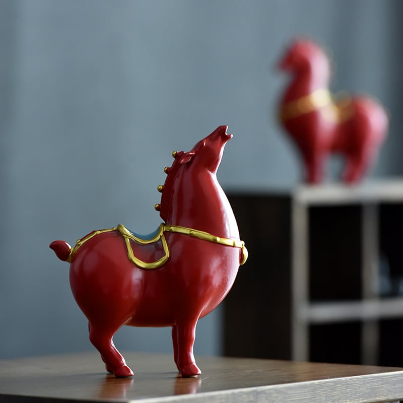 Keramički Tang konj – ukrasna figura za dnevni boravak, hodnik ili stol, Mad Monkey, kineski stil; materijal keramika; kategorija životinje