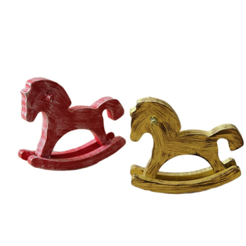 Koka kustināmais zirgs uz galda kā dekoru, Jaunā Ķīniešu stila, zīmols Shuangyi