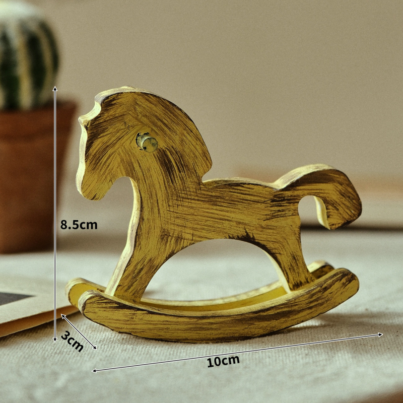 Koka kustināmais zirgs uz galda kā dekoru, Jaunā Ķīniešu stila, zīmols Shuangyi