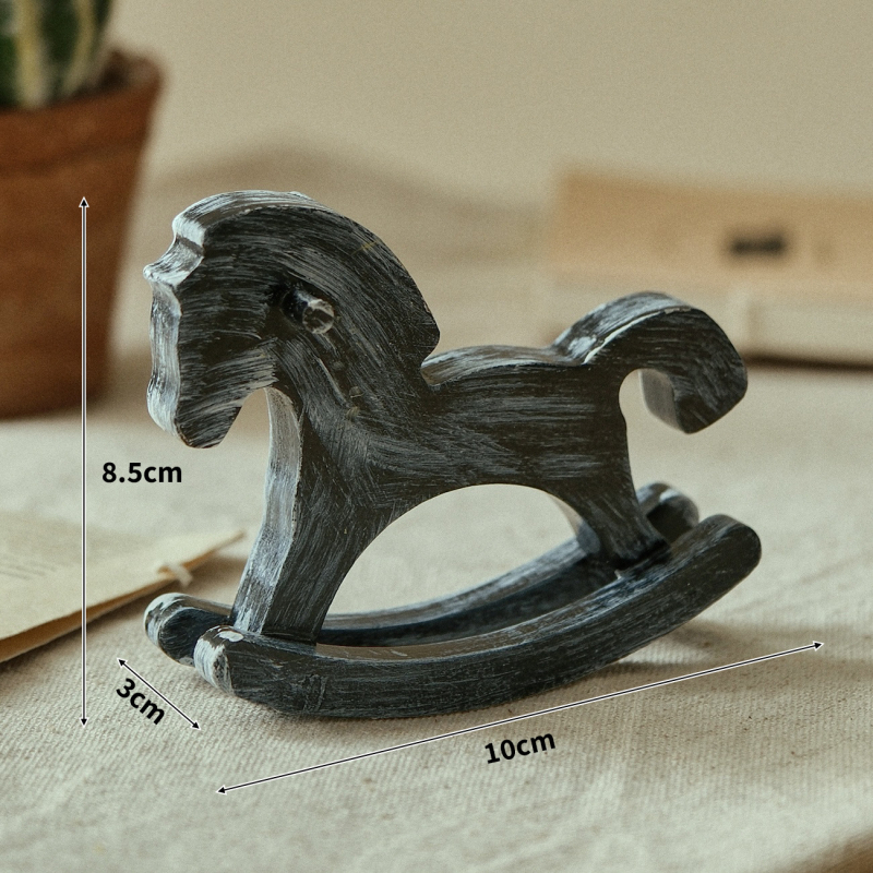 Koka kustināmais zirgs uz galda kā dekoru, Jaunā Ķīniešu stila, zīmols Shuangyi