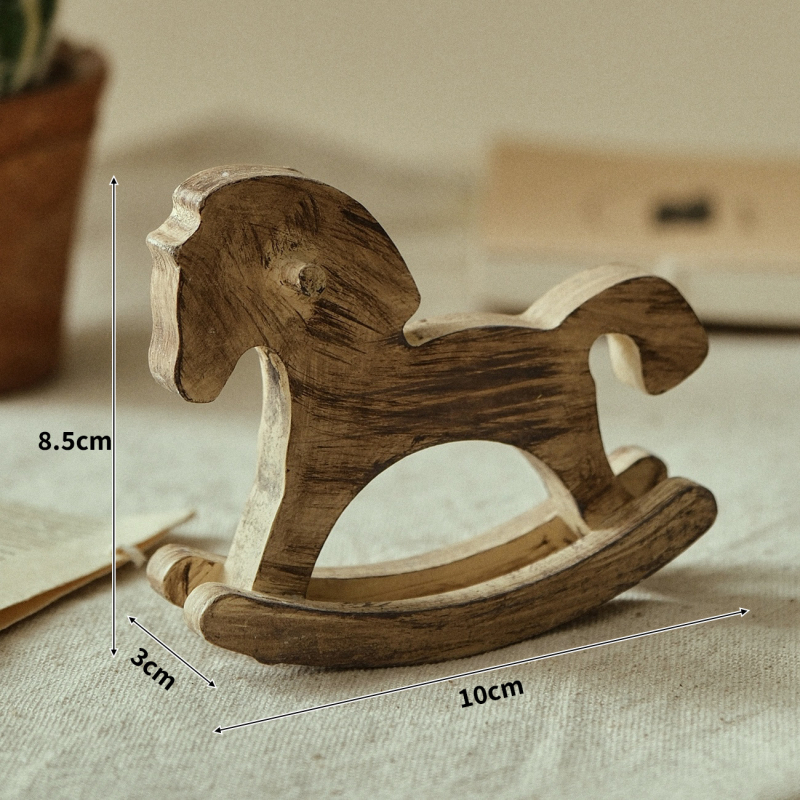 Koka kustināmais zirgs uz galda kā dekoru, Jaunā Ķīniešu stila, zīmols Shuangyi