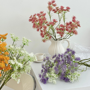 5-пръстенo дантелени изкуствени цветя – Kangxin, пластмаса, инжекционно формоване, серия 8890773, за сватби, външни условия, реквизити за снимки, домашна декорация