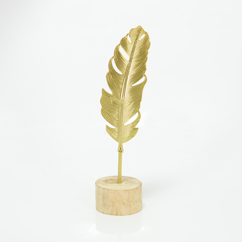 Ins-stila dzelzs ginkgo lapas dekors priekš ieejas, viesistabai, vīna skapim un birojai; metāls, elektroplatinga apdare, mūsdienīgs vienkāršs stils