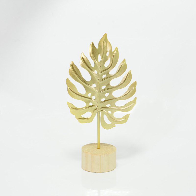 Ins-stila dzelzs ginkgo lapas dekors priekš ieejas, viesistabai, vīna skapim un birojai; metāls, elektroplatinga apdare, mūsdienīgs vienkāršs stils