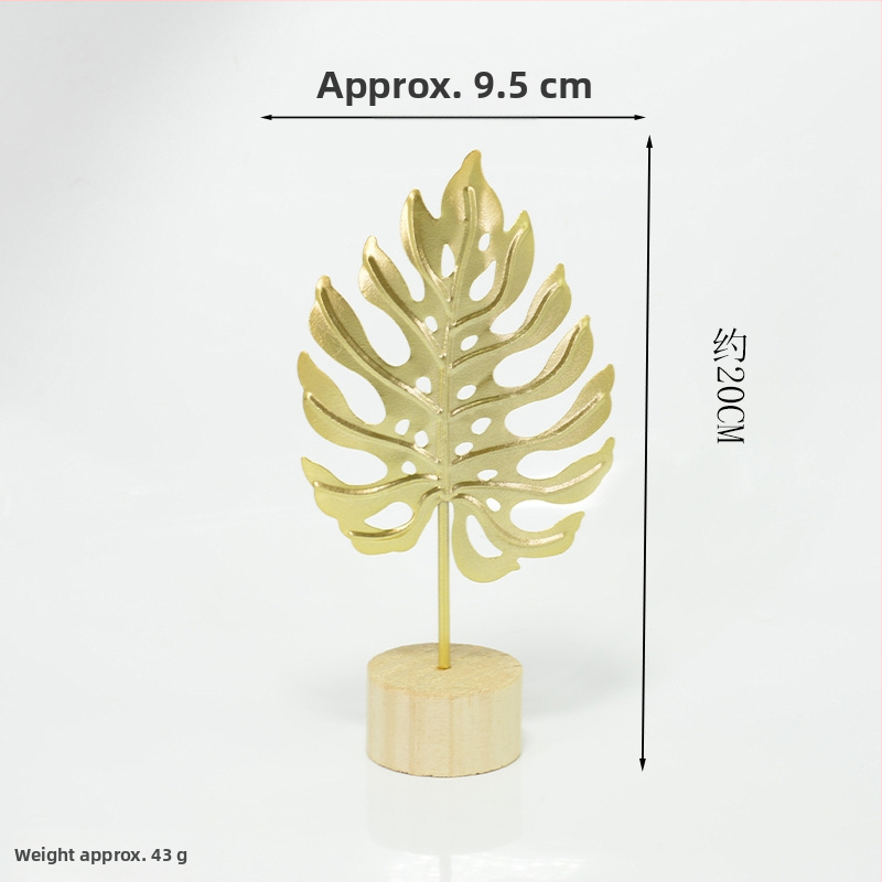 Ins-stila dzelzs ginkgo lapas dekors priekš ieejas, viesistabai, vīna skapim un birojai; metāls, elektroplatinga apdare, mūsdienīgs vienkāršs stils