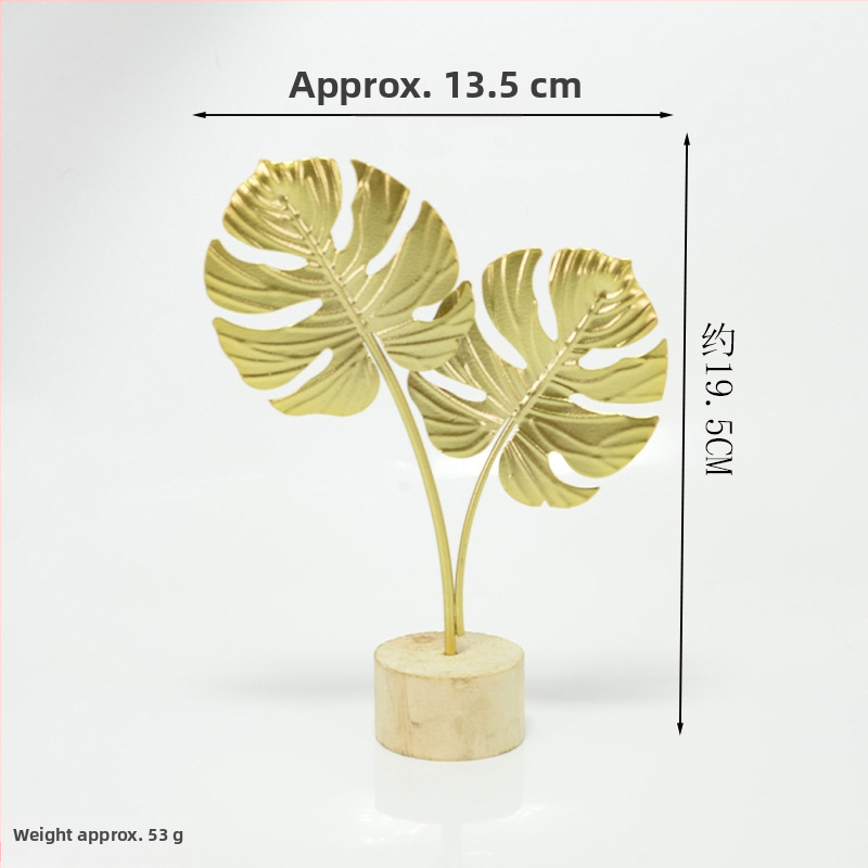 Ins-stila dzelzs ginkgo lapas dekors priekš ieejas, viesistabai, vīna skapim un birojai; metāls, elektroplatinga apdare, mūsdienīgs vienkāršs stils