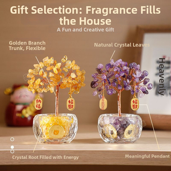 Bagātības koks – metāla, roku darbs dekors ķīniešu stilā automašīnām, galdam un mājām