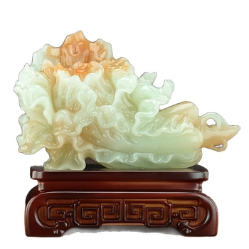 Зелева украса за просперитет — смола, марка Shang yaxuan, стил Китайски, декоративен растителен декор, подходящ за хол, антре и офис