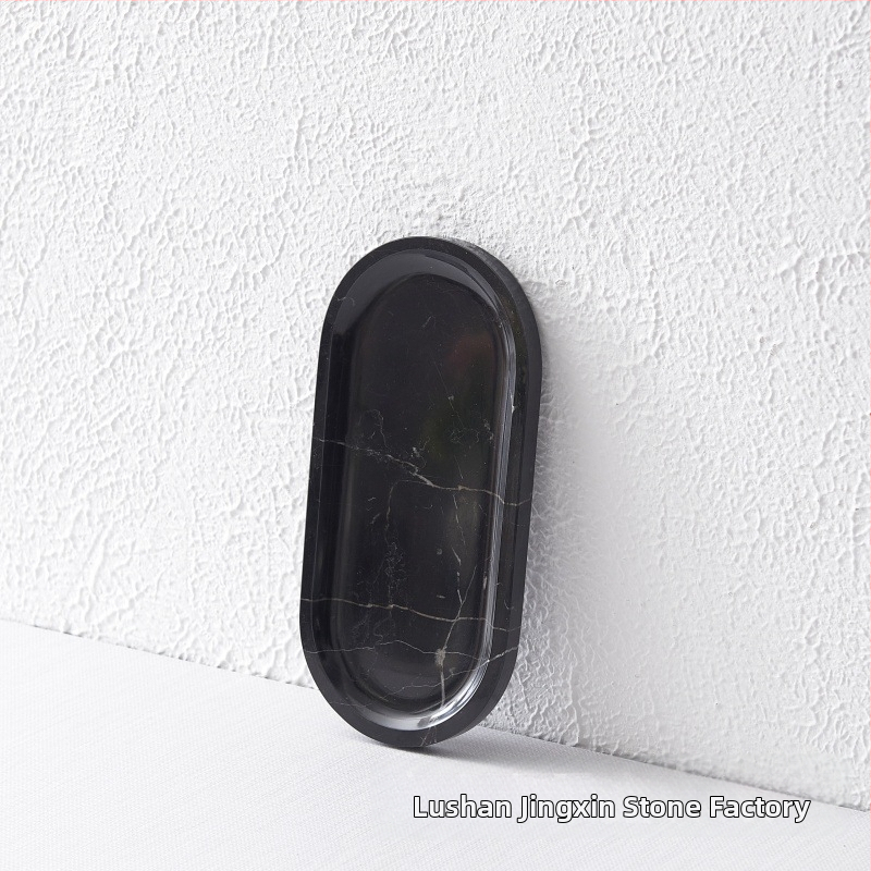 Aromaterapeutiline taldrik loodusliku marmoriaga, käsitöö, poleeritud pinnaga kate, kerge luksuse stiil, ehete kuvamiseks lauale