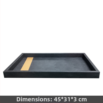 Elutoa dekoratiivne taldrik — lihtne ristkülikukujuline disain, Uus Hiina stiil, käsitöö; materjalid: puit, nahk, samet; pind: muu; pakkimine: kartongpakend