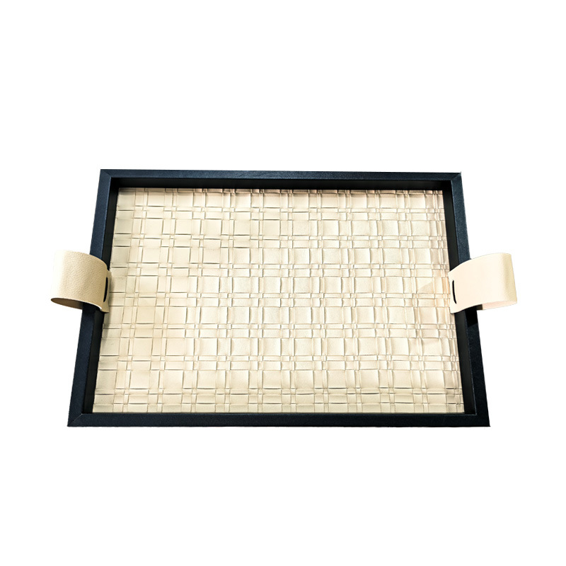 Elutoa dekoratiivne taldrik — lihtne ristkülikukujuline disain, Uus Hiina stiil, käsitöö; materjalid: puit, nahk, samet; pind: muu; pakkimine: kartongpakend