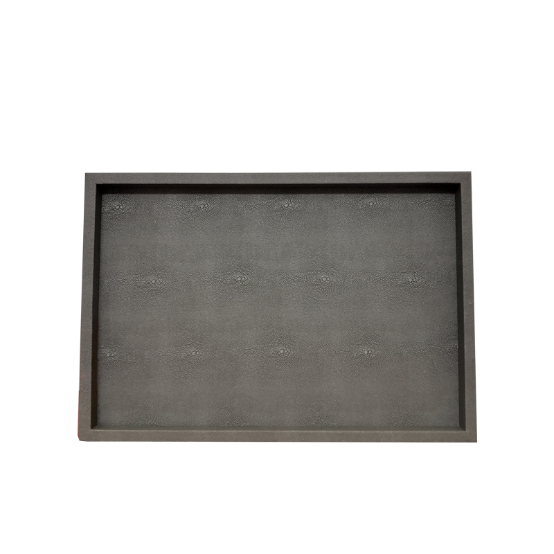 Elutoa dekoratiivne taldrik — lihtne ristkülikukujuline disain, Uus Hiina stiil, käsitöö; materjalid: puit, nahk, samet; pind: muu; pakkimine: kartongpakend