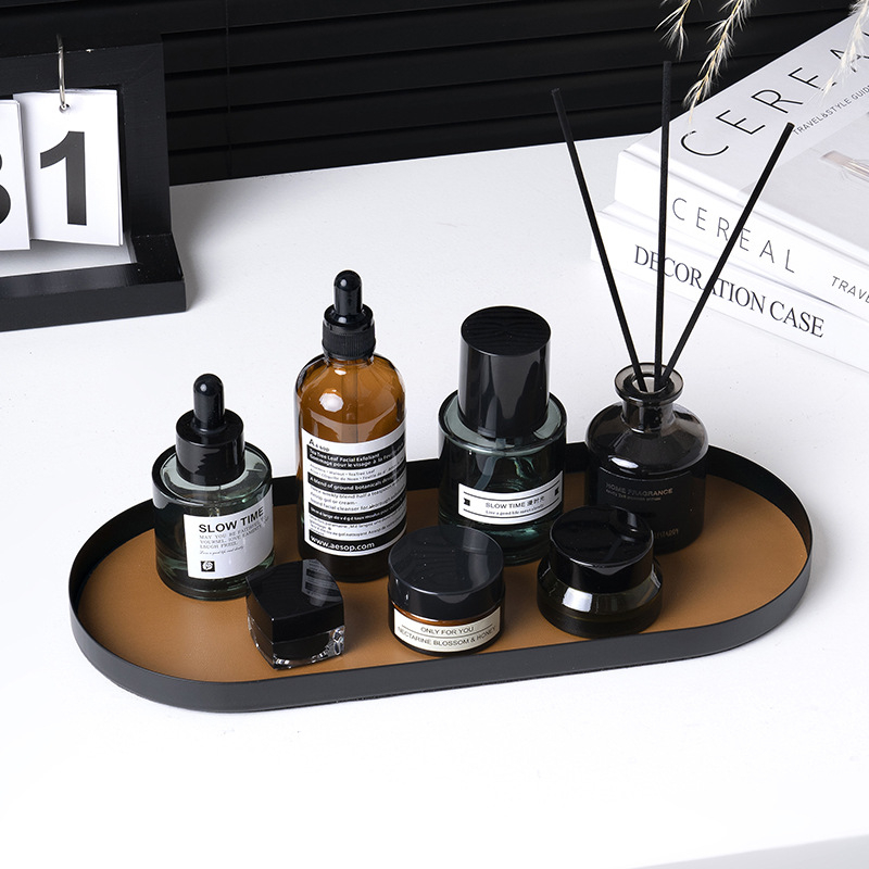 Metallist dekoratiivne kandik laua hoiustamiseks, ovaalne kuju, kaasaegne minimalistlik stiil, kohandatav