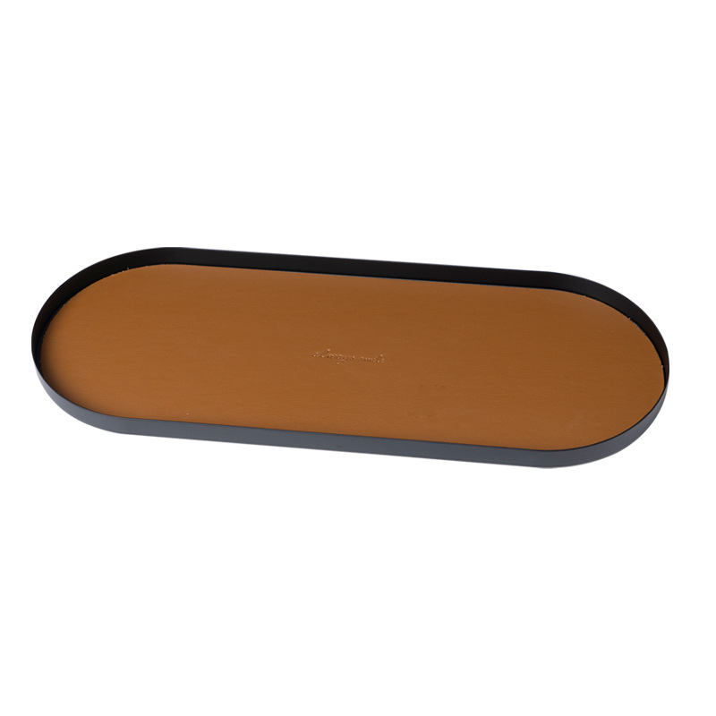 Metallist dekoratiivne kandik laua hoiustamiseks, ovaalne kuju, kaasaegne minimalistlik stiil, kohandatav