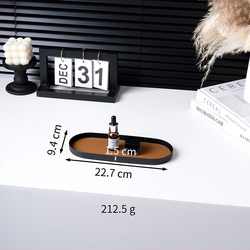 Metallist dekoratiivne kandik laua hoiustamiseks, ovaalne kuju, kaasaegne minimalistlik stiil, kohandatav