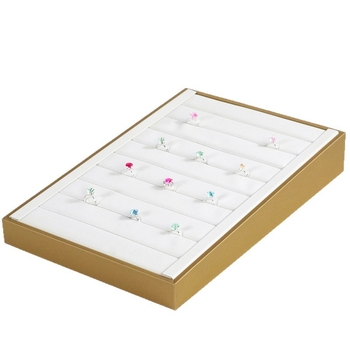 Vieno aukšto odinis papuošalų laikiklis su nuolydžia eksponavimo lėkštute