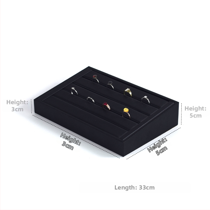 Vieno aukšto odinis papuošalų laikiklis su nuolydžia eksponavimo lėkštute