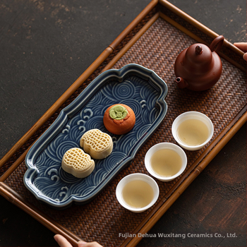 Portselanist puuviljade taldrik, hiina stiilis lihtne, kerge luksusretro disain, Wuxi Hall, Esmaklassiline kvaliteet