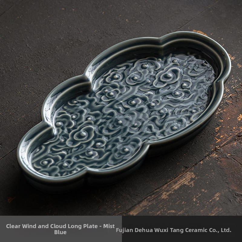 Portselanist puuviljade taldrik, hiina stiilis lihtne, kerge luksusretro disain, Wuxi Hall, Esmaklassiline kvaliteet