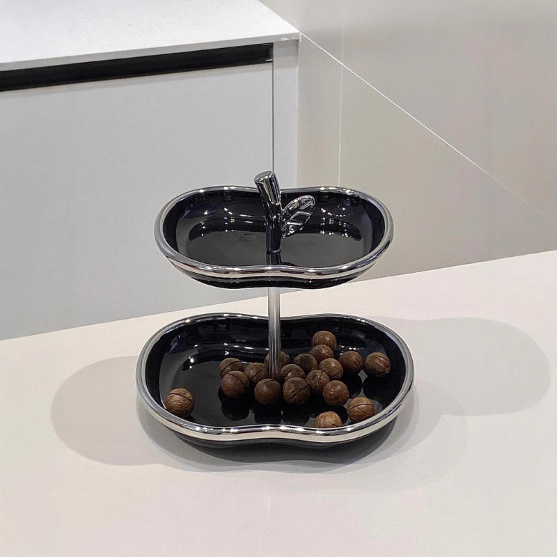 Portselanist mitmekihiline puuviljade plaat kodu elutoa – kaasaegne minimalistlik keramikaplaad puuviljade jaoks, 2024 esmaklassiline kvaliteet