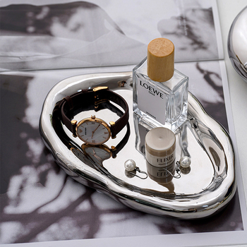 Keraamiline pilveplaat juveelide hoiuks ja aromaterapeutilise näituse jaoks, sisenemisvõtmete hoidja (Materjal: keraamika; Kohandamine: Jah; Pind: Elektroplaadimine, Glazuur)