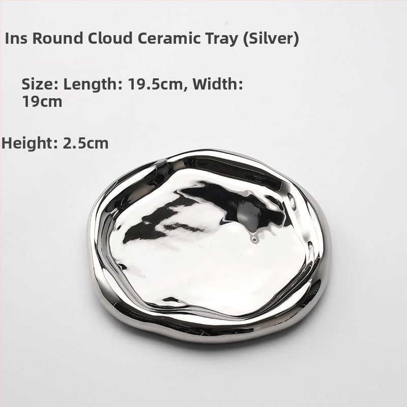 Keraamiline pilveplaat juveelide hoiuks ja aromaterapeutilise näituse jaoks, sisenemisvõtmete hoidja (Materjal: keraamika; Kohandamine: Jah; Pind: Elektroplaadimine, Glazuur)