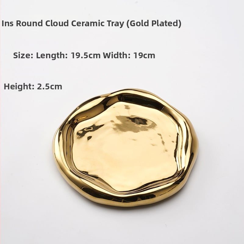 Keraamiline pilveplaat juveelide hoiuks ja aromaterapeutilise näituse jaoks, sisenemisvõtmete hoidja (Materjal: keraamika; Kohandamine: Jah; Pind: Elektroplaadimine, Glazuur)