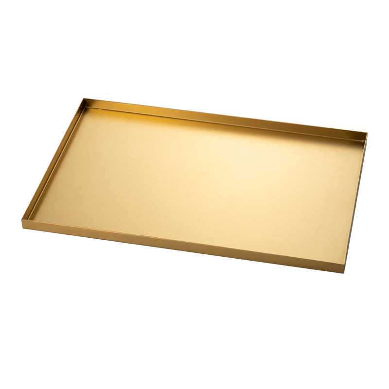 Rozsdamentes acél tároló tál ékszerekhez és kozmetikumokhoz, modern minimalista stílus, elektroplattált felület