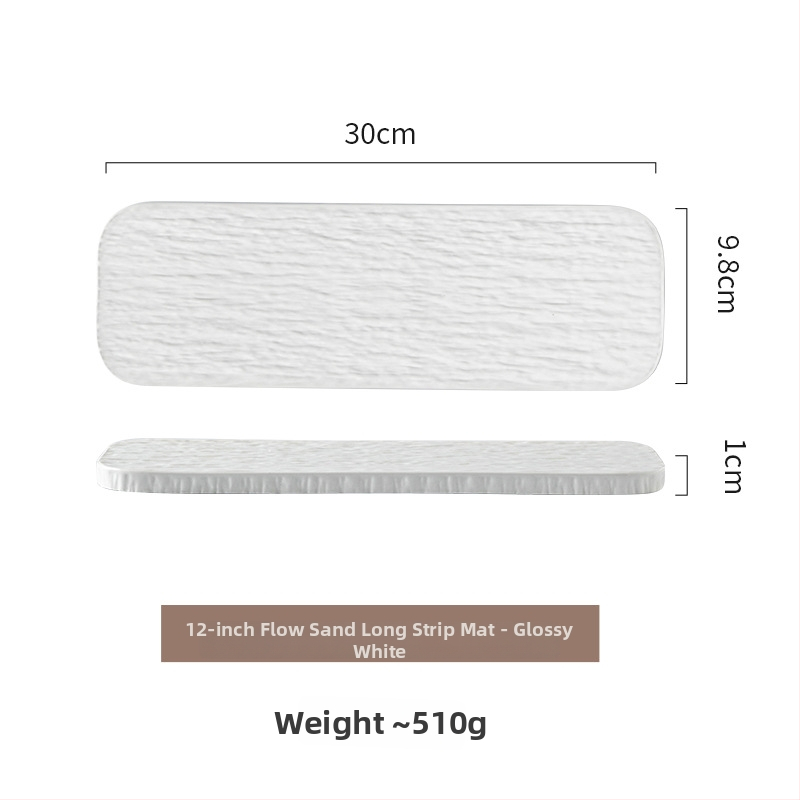 Portselani ristkülikukujuline sushi taldrik, underglaze viimistlus, mikrolaineahi sobiv, lame serveerimistaldrik