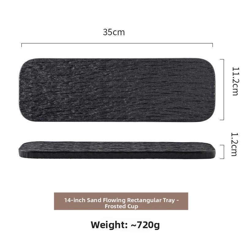 Portselani ristkülikukujuline sushi taldrik, underglaze viimistlus, mikrolaineahi sobiv, lame serveerimistaldrik