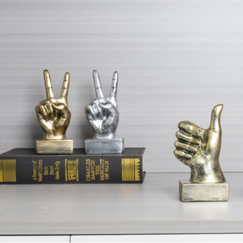 Gechuang смолена статуетка с жест OK за бюро – офис декор, готов за подарък