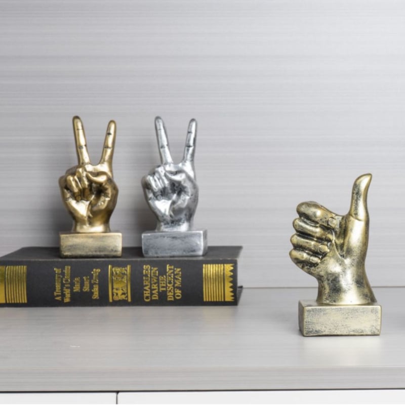 Gechuang смолена статуетка с жест OK за бюро – офис декор, готов за подарък