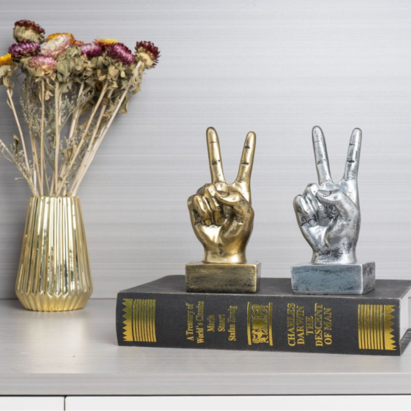 Gechuang смолена статуетка с жест OK за бюро – офис декор, готов за подарък
