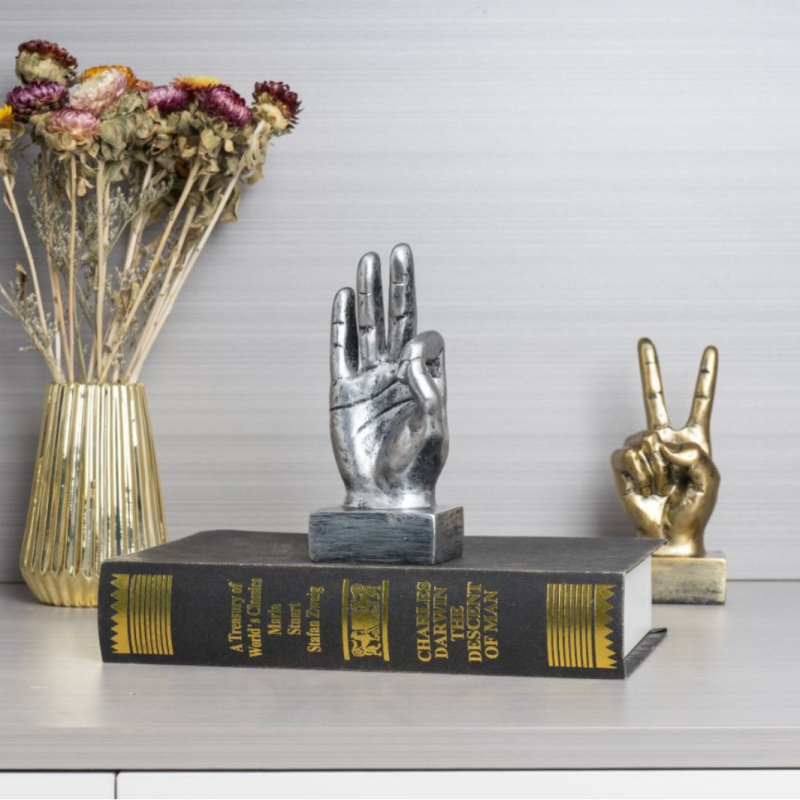Gechuang смолена статуетка с жест OK за бюро – офис декор, готов за подарък