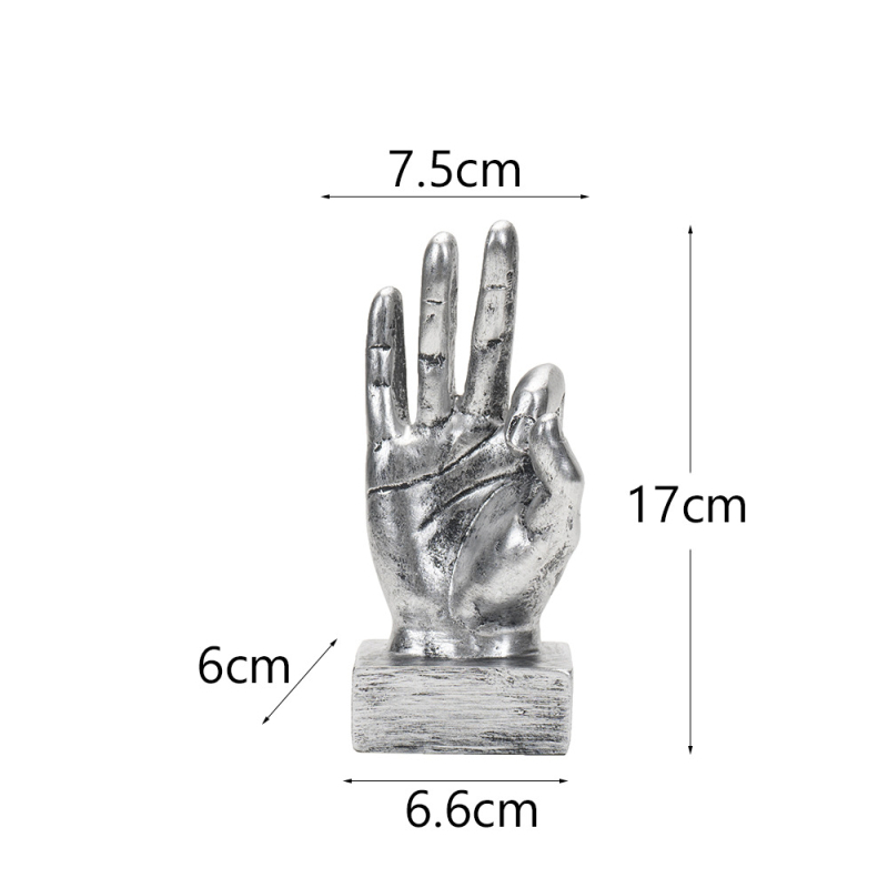 Gechuang смолена статуетка с жест OK за бюро – офис декор, готов за подарък